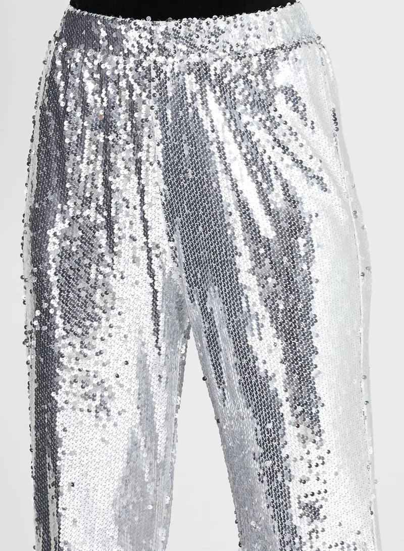 Amy Lynn Sequin Detail High Waist Pants