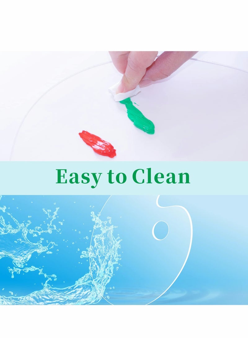 Paint Pallet, Large Acrylic Paint Palette, Big Size Acrylic Palette 12 X 8 Inches Oval, Easy Clean Transparent Non-Stick Painting Palette for Oil, Watercolor, Craft, DIY Art Painting - Image 2