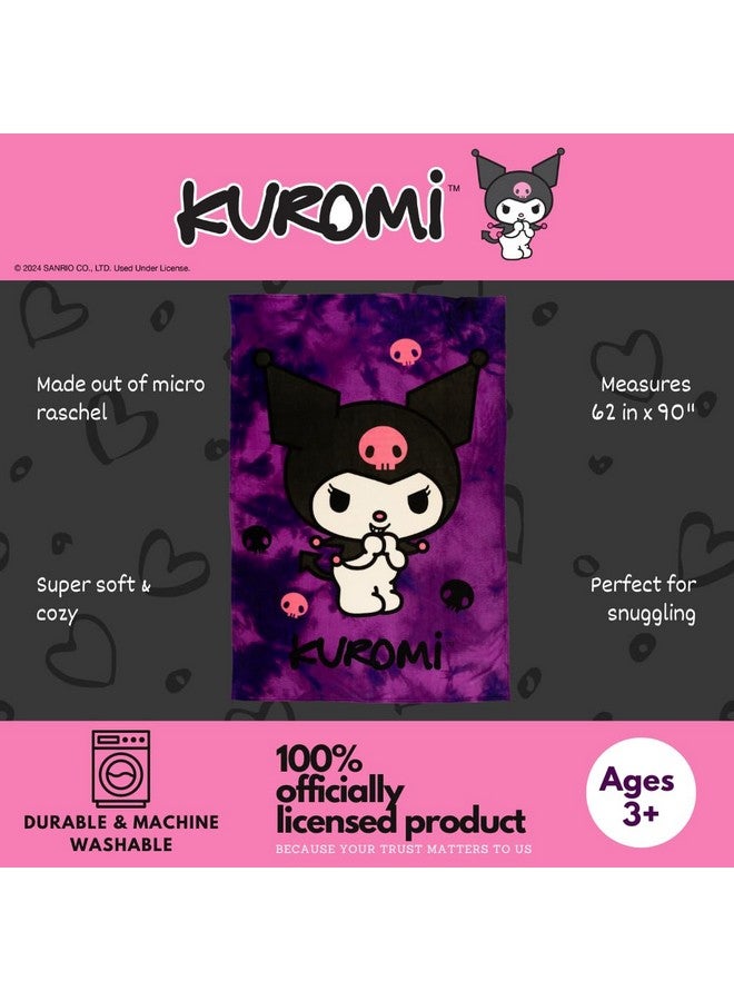 Franco Franco Collectibles Kuromi Bedding Super Soft Cozy Blanket, 62 in x 90 in, (Officially Licensed Product) - Image 1