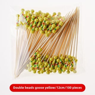 Bamboo Fruit Skewers Artistic Picks Cocktail Sticks Yellow double beads - pzsku/Z07A4422106509369973AZ/45/1750436281/d82e7172-1f57-4762-8be1-d4e5fac20d9b