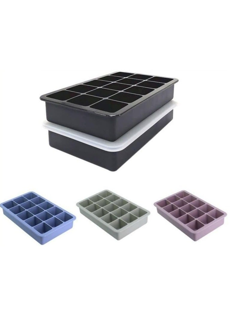 Oasisgalore 1 Pcs 15-Grid Silicone Ice Cube Tray, Reusable, Square, Easy Release, Black, - Image 5