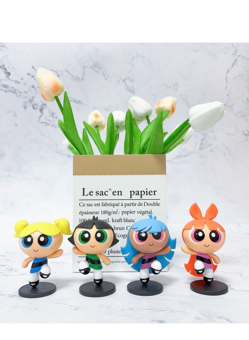 general Beast Kingdom Powerpuff Girls Classic Figure Set - Blossom, Bubbles, Buttercup, Perfect for Collectors and Gifts, Height 9-10.5cm - Image 2