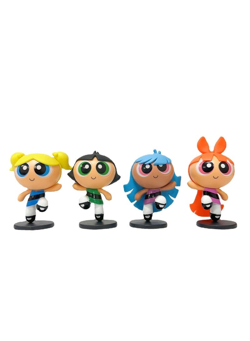 general Beast Kingdom Powerpuff Girls Classic Figure Set - Blossom, Bubbles, Buttercup, Perfect for Collectors and Gifts, Height 9-10.5cm - Image 1