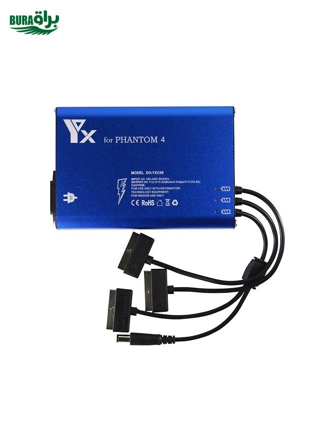BURAQ For DJI Phantom 4 Pro Advanced+ Charger  4 in 1 Hub Intelligent Battery Controller Charger, Plug Type:EU Plug - Image 4