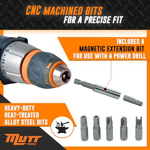 AMERICAN MUTT TOOLS Mutt Tools 33pc Security Bit Set - Complete Torx Security Screwdriver Set with Tamper Proof Bits - Star Bits, Hex, Spanner, Tri-Wing & Torq - Professional Security Torx Bit Set - Image 3