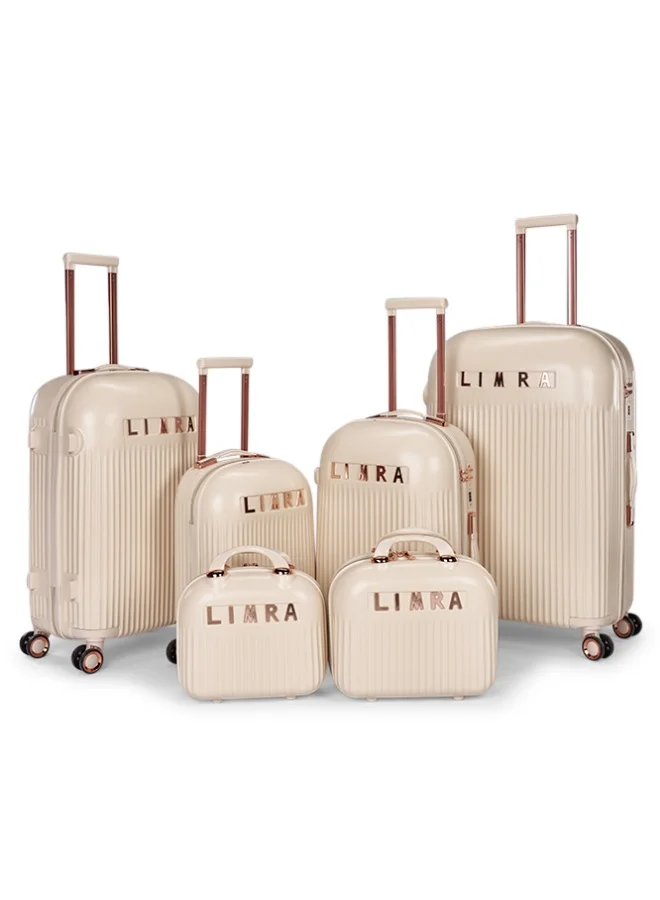 LIMRA Luggage set 6 pieces travel Bags with a distinctive design from limra Beige.