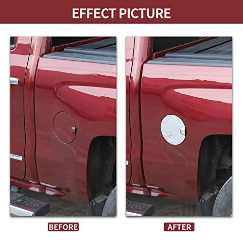 Slaige Jeliker for Chevy Silverado Gas Cap Door Chrome, Gas Tank Cover Trim for Chevrolet Silverado for GMC Sierra 2014-2018 Chrome Exterior Accessories - Image 2