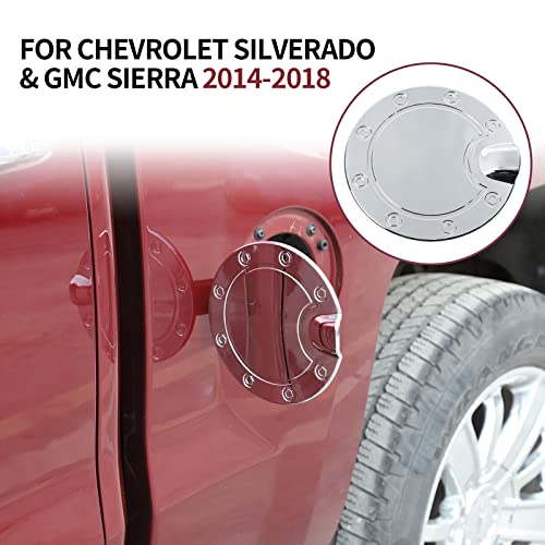 Slaige Jeliker for Chevy Silverado Gas Cap Door Chrome, Gas Tank Cover Trim for Chevrolet Silverado for GMC Sierra 2014-2018 Chrome Exterior Accessories - Image 5