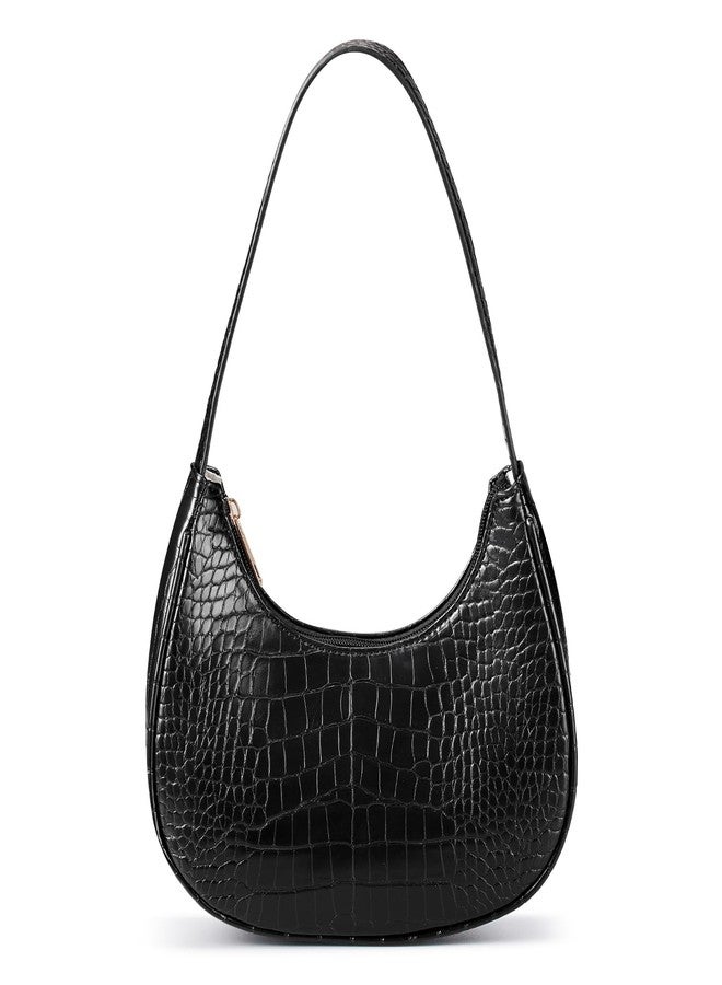 Suhatjia Shoulder Bags for Women Mini Clutch Purse with Zipper Closure,Classic Cute Hobo Tote Handbag, Crocodile - Image 1