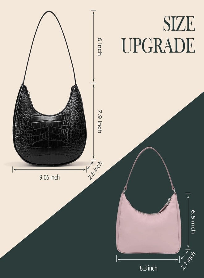 Suhatjia Shoulder Bags for Women Mini Clutch Purse with Zipper Closure,Classic Cute Hobo Tote Handbag, Crocodile - Image 5