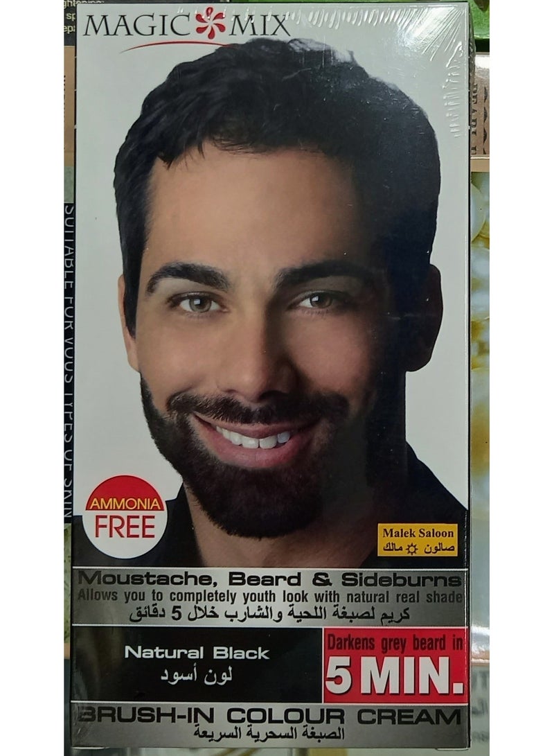 Moustache And Beard And Sideburns Natural Black