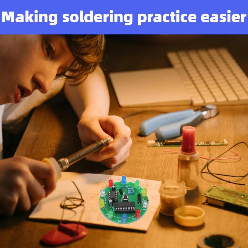EGSCST 2PCS Soldering Practice Kit CD4017 NE555 DIY Lucky Wheel LED Light Circuit Board Solder Project for Electronics Beginners to Learn and Training - Image 4