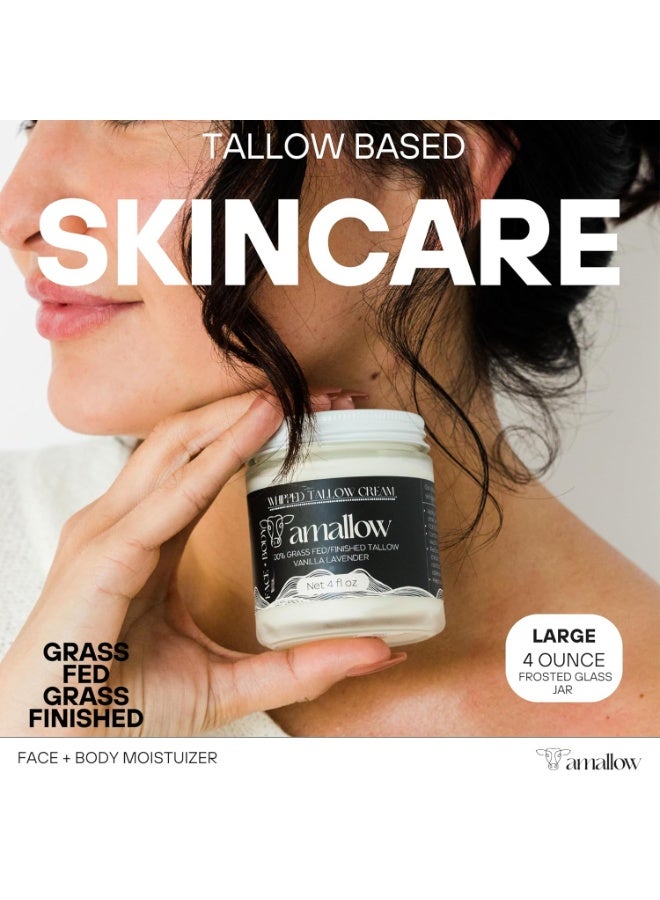Amallow 100% Grass Fed Beef Tallow for Skin Care - Face + Body - Whipped Moisturizer - Natural Lotion, 4 FL. oz. (Vanilla Lavender) - Image 3