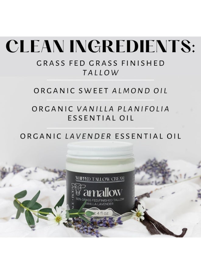 Amallow 100% Grass Fed Beef Tallow for Skin Care - Face + Body - Whipped Moisturizer - Natural Lotion, 4 FL. oz. (Vanilla Lavender) - Image 5