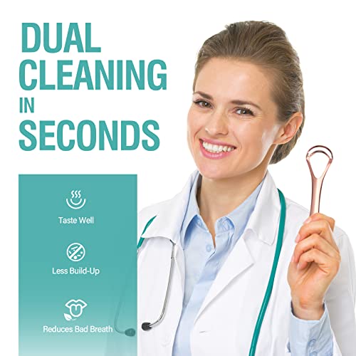 RONAVO Tongue Scraper for Adult with Thick Tongue Coating Dual Scraper Design for Deep Clean Oral Care Remove Bad Breath for The Coffee Lover Night Owls Elderly 2 Colors - Image 5