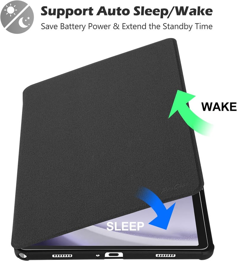 Procases Protective Case For Galaxy Tab A9 Plus 11 Inch 2023, Folio Smart Slim Stand Cover For Galaxy Tab A9+ Tablet Sm-X210/X215/X216/X218 -Black - Image 4