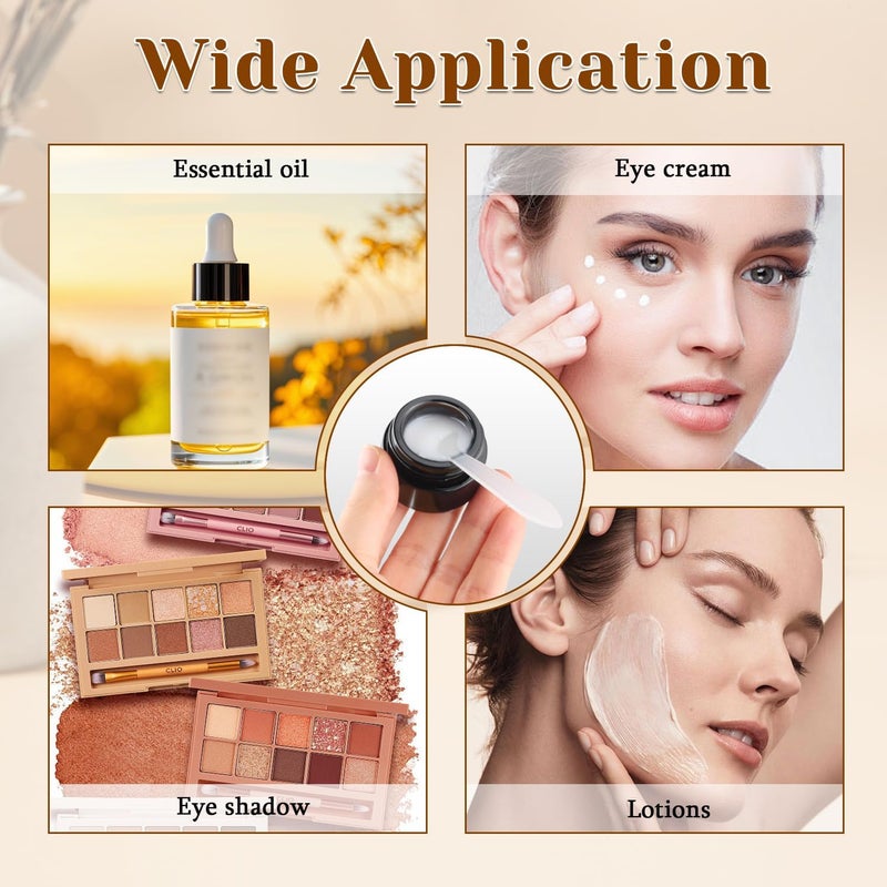 Cositina 24 Pack 5g Amber Glass Cream Jars Round Cosmetic Vials Pot Refillable Makeup Bottle Containers with Lids&Inner Liners for Lotion Cream Ointments Lip Balm Eyeshadow Slime - Image 4