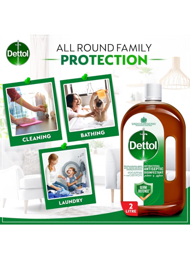 Dettol Antiseptic Antibacterial Disinfectant Liquid for Effective Germ Protection & Personal Hygiene, Used in Floor Cleaning, Bathing and Laundry, 2L (Packaging may vary) - Brown 2Count - Image 3
