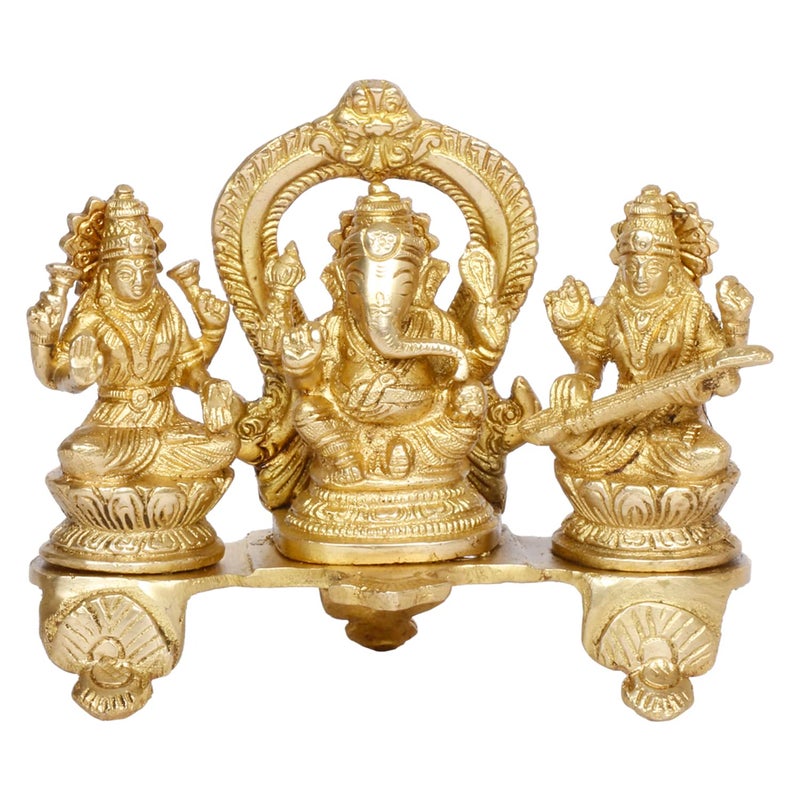 ARTVARKO تمثال آرتفارك Lakshmi Ganesha Saraswati من البرونز للديكور في المنزل والمكتب بمناسبة ديوالي 65 بوصة - Image 2