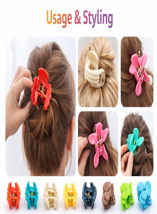 SPARSHIKA Geeta creation SPARSHIKA Mini Hair Claw Clips Multicolors Set for Women & Girl (Pack of 12) | Lightweight & Skin-Friendly | Strong Grip Small Hair Clips | Colorful Stylish Hair Accessories | - Image 1