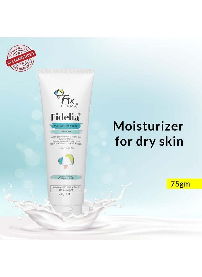 FIXDERMA Fidelia Moisturizing Cream Daily Moisturizer For Dry & Chapped Skin Provides Hydration And Moisturization Noncomedogenic & Nongreasy Formulation 75 Gm  - Image 2