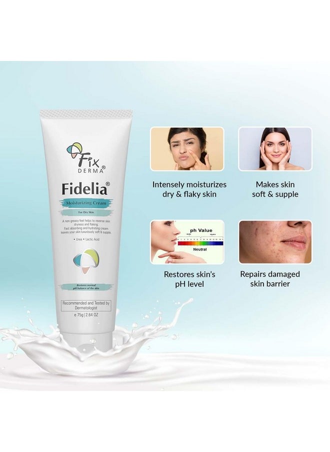 FIXDERMA Fidelia Moisturizing Cream Daily Moisturizer For Dry & Chapped Skin Provides Hydration And Moisturization Noncomedogenic & Nongreasy Formulation 75 Gm  - Image 3