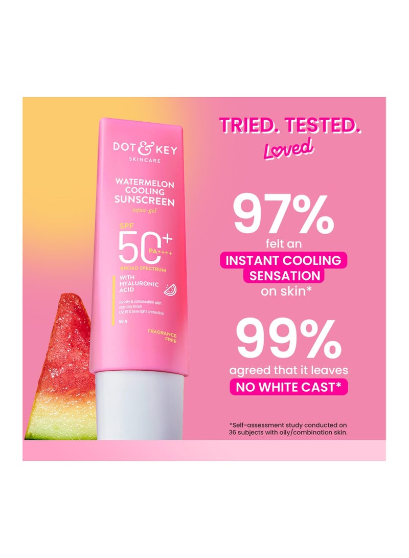 دوت آند كي واقي الشمس المنعش بالبطيخ SPF 50+ PA++++ | مع حمض الهيالورونيك، يبرد البشرة على الفور، ويوفر حماية واسعة النطاق | يتحكم في الزيوت الزائدة، ويتحقق من تسمير البشرة | لا يوجد قالب أبيض، لجميع أنواع البشرة | 80 جرام - Image 5