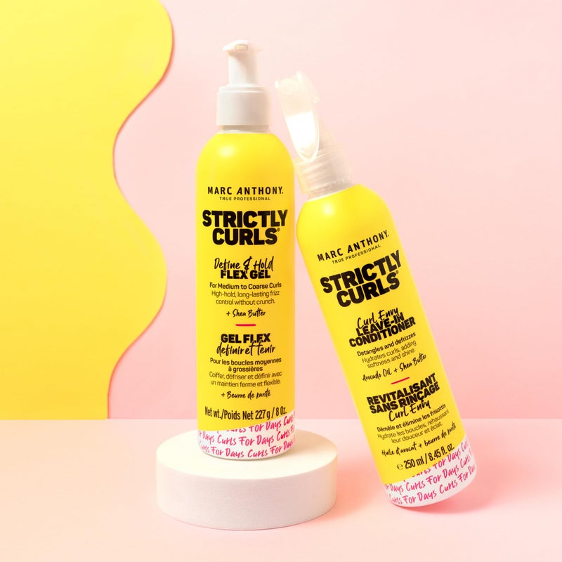 MARC ANTHONY جيل تصفيف الشعر من مارك أنطوني ديفين آند هولد فليكس، كيرلز ستريكتلي - للشعر المجعد المتوسط إلى الخشن - تثبيت قوي، تحكم طويل الأمد في التجاعيد ولمعان إضافي مع زبدة الشيا - منتجات مضادة للتجاعيد للنساء - Image 3