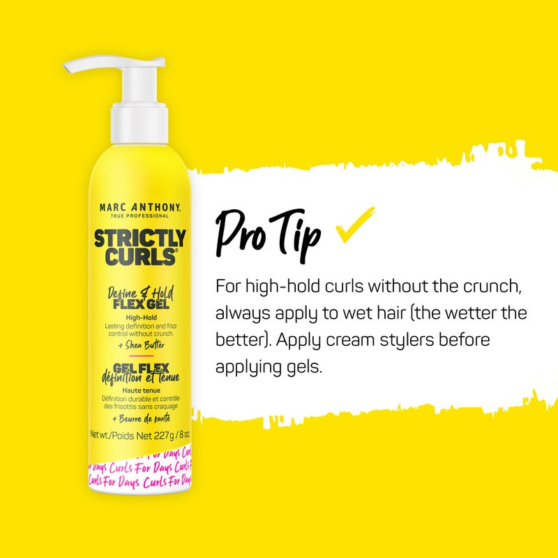 MARC ANTHONY جيل تصفيف الشعر من مارك أنطوني ديفين آند هولد فليكس، كيرلز ستريكتلي - للشعر المجعد المتوسط إلى الخشن - تثبيت قوي، تحكم طويل الأمد في التجاعيد ولمعان إضافي مع زبدة الشيا - منتجات مضادة للتجاعيد للنساء - Image 5