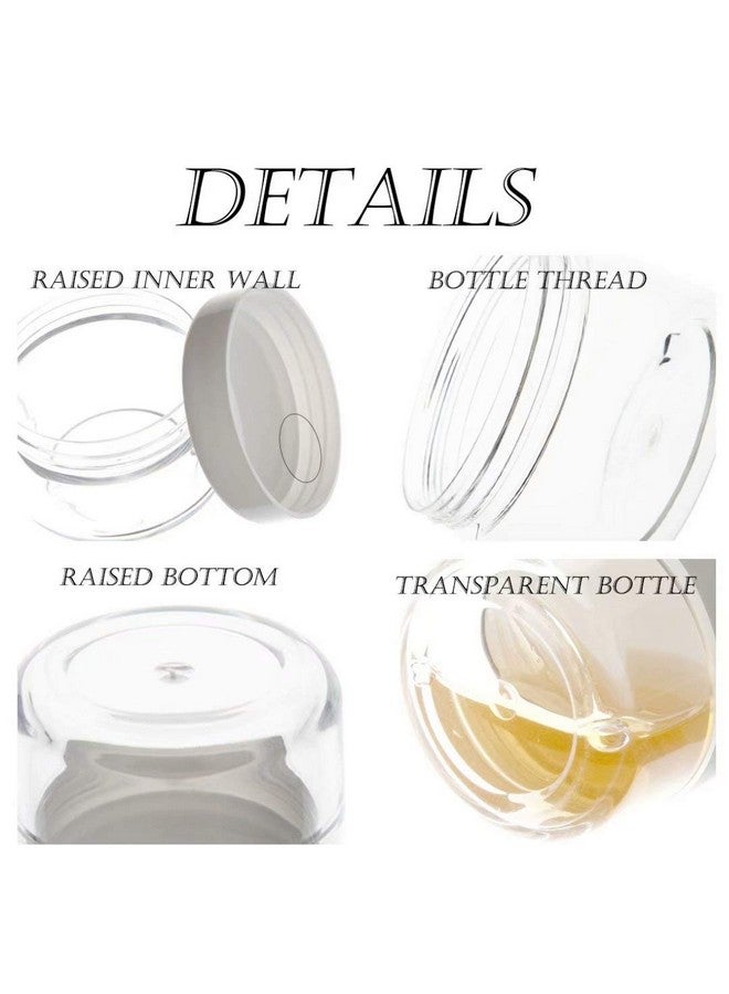 ZEJIA 5 Gram Sample Containers With Lids, Mini Makeup Containers, Empty Plastic Travel Cosmetic Containers With Labels(25 Count, White Lid) - Image 3