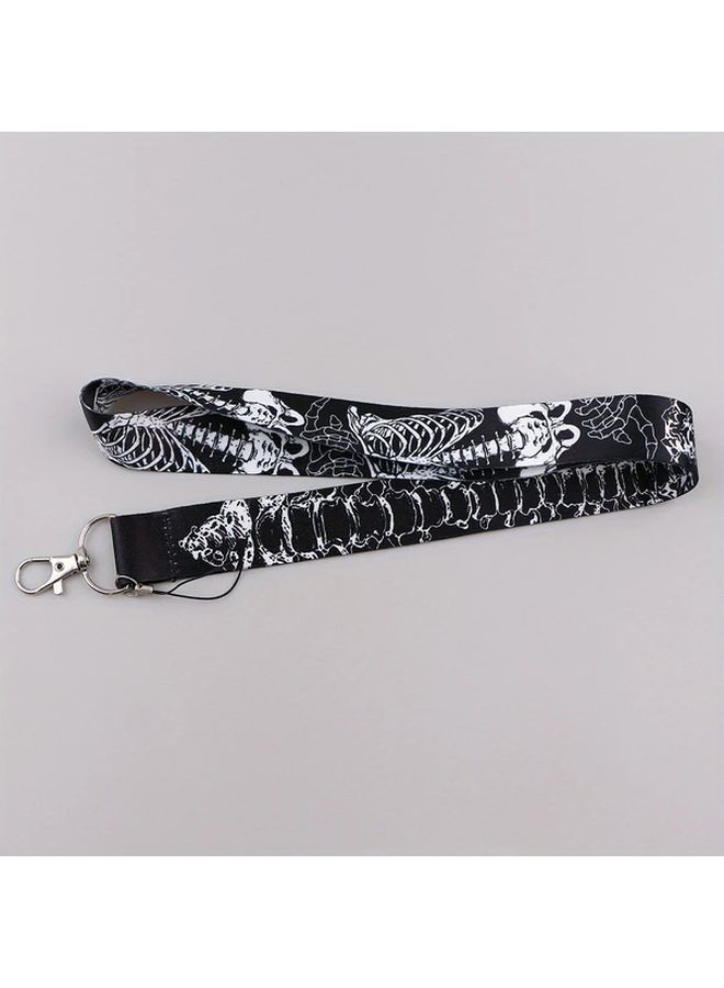 Skeleton Skull Credential Holder Lanyard Key Strap Card Badge Gym Keychain Halloween Gift - Image 2