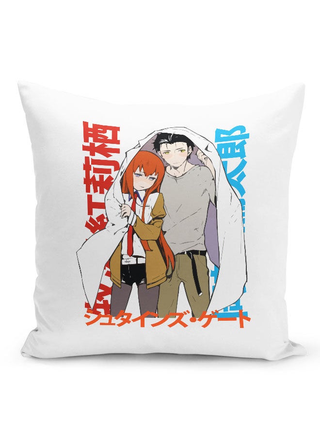 LIT - Steins Gate Throw Pillow Steins Gate Couch Cushion Anime Love Accent Pillow Anime Couple Rintarou Okabe-kurisu makise - Image 1