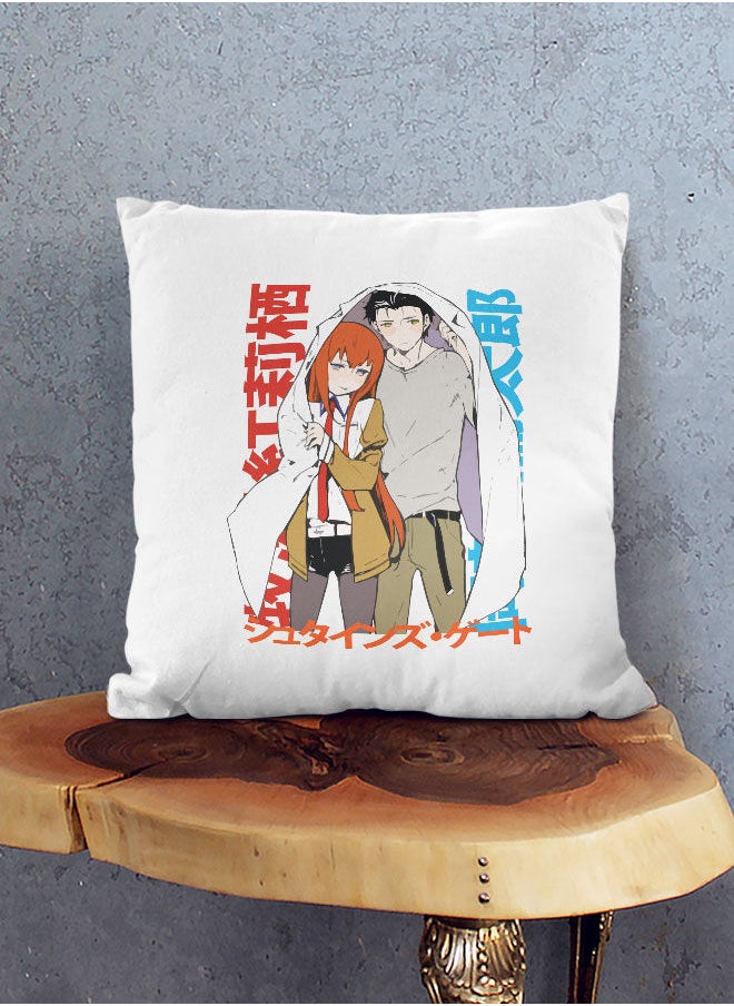 LIT - Steins Gate Throw Pillow Steins Gate Couch Cushion Anime Love Accent Pillow Anime Couple Rintarou Okabe-kurisu makise - Image 1
