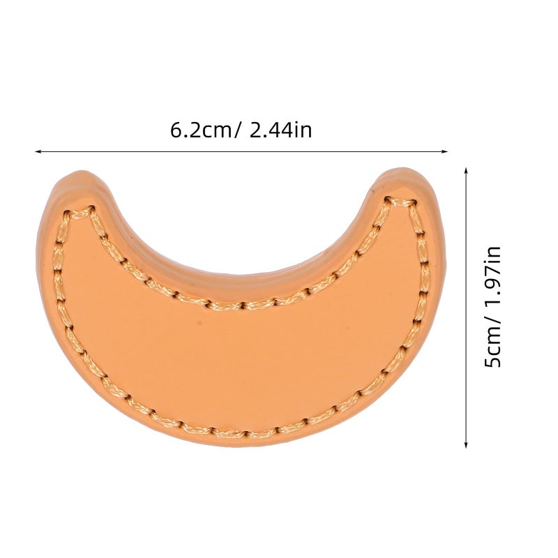 2pcs Moon Shape Cabinet Pulls Leather Drawer Handles For Wardrobe Door Hardware - Image 3