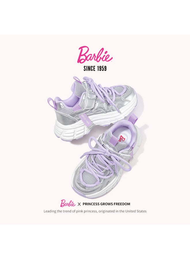Barbie Girls' Spring And Autumn Sports Shoes Outdoor Casual Soft Sole Dad Shoes Da6913 Silver Size 36 - Image 4