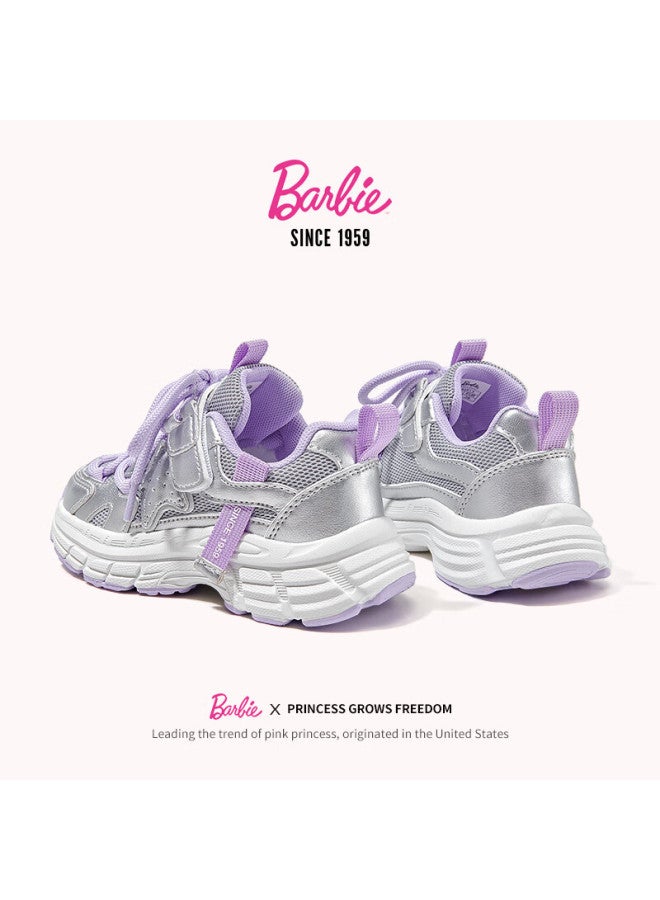 Barbie Girls' Spring And Autumn Sports Shoes Outdoor Casual Soft Sole Dad Shoes Da6913 Silver Size 36 - Image 3