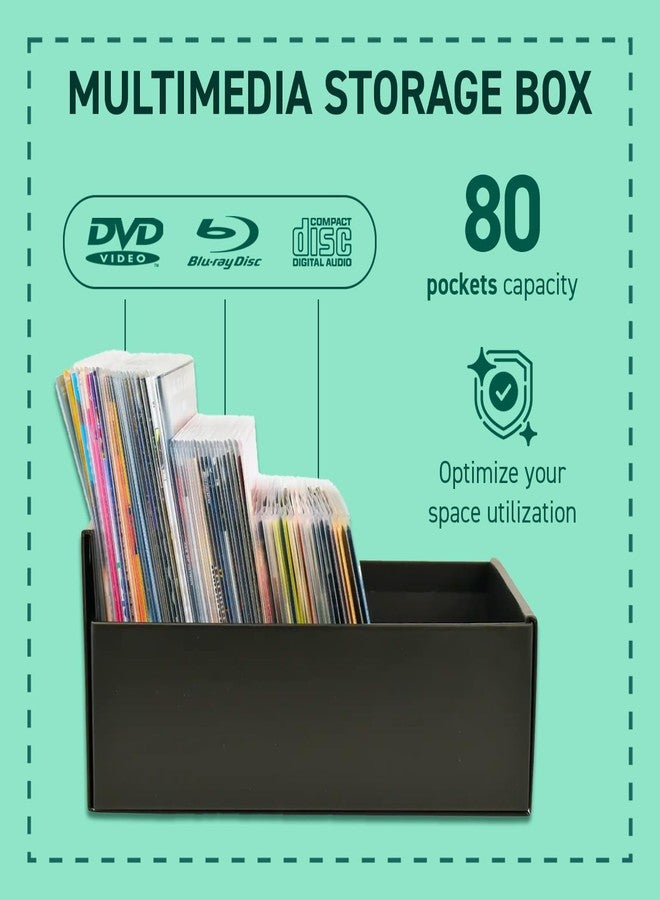 Tarifold DJOIS by Tarifold - CD & DVD Storage Box - Durable Material - Compact Size - Holds 80 Sleeves - Scratch Resistant - Can Hold Blu-Ray Discs & X-Box Video Games - Made in Denmark - Black - Image 2