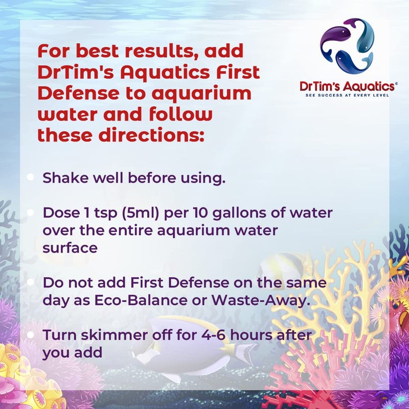 DrTim's Aquatics First Defense for Reef Aquariums – Stress Relief & Immune System Support with Vitamins Immunostimulants Fish Tanks - 8 oz. - Image 4