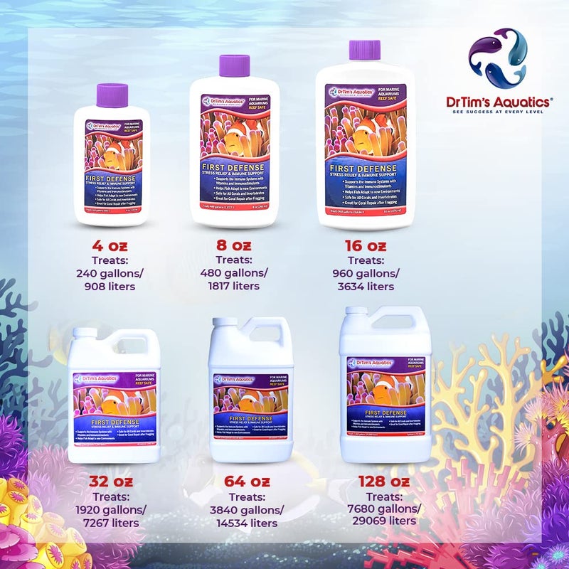 DrTim's Aquatics First Defense for Reef Aquariums – Stress Relief & Immune System Support with Vitamins Immunostimulants Fish Tanks - 8 oz. - Image 5