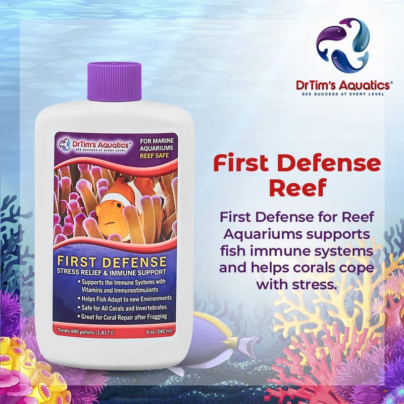 DrTim's Aquatics First Defense for Reef Aquariums – Stress Relief & Immune System Support with Vitamins Immunostimulants Fish Tanks - 8 oz. - Image 2