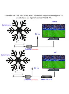 NIBEMINENT 25dB Indoor Digital HDTV Antenna Black  - Image 4