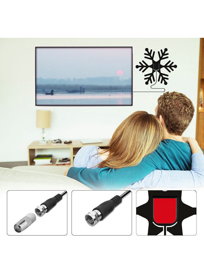 NIBEMINENT 25dB Indoor Digital HDTV Antenna Black  - Image 3