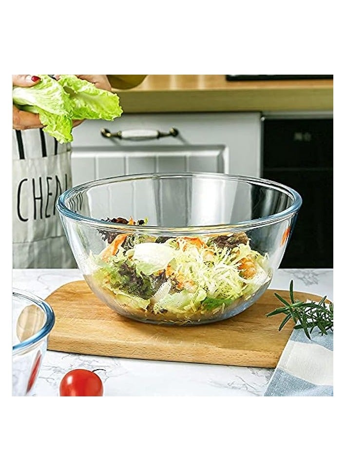 Green Tiger Glass Mixing Bowl Set of 3 for Kitchen, Baking, Prepping, Serving, Cooking 1.1QT, 2.5QT, 4.2QT Large Salad Bowl Set, High Brosilicate Bowl Set, Stackable, Non-toxic, Microwavable, Great Gift - Image 3