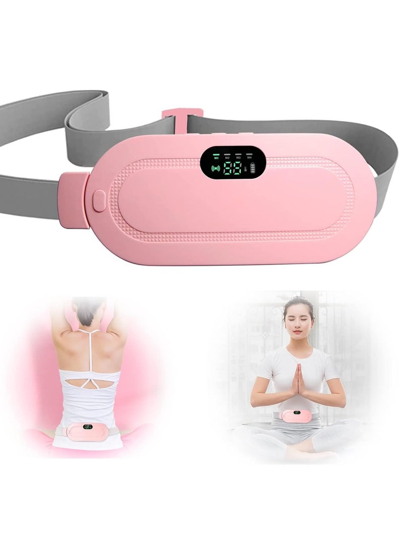 وسادة تدفئة محمولة لاسلكية لتخفيف آلام الدورة الشهرية، حزام تسخين سريع مع 3 مستويات حرارة و4 أوضاع تدليك، قابلة لإعادة الشحن عبر USB - Image 1