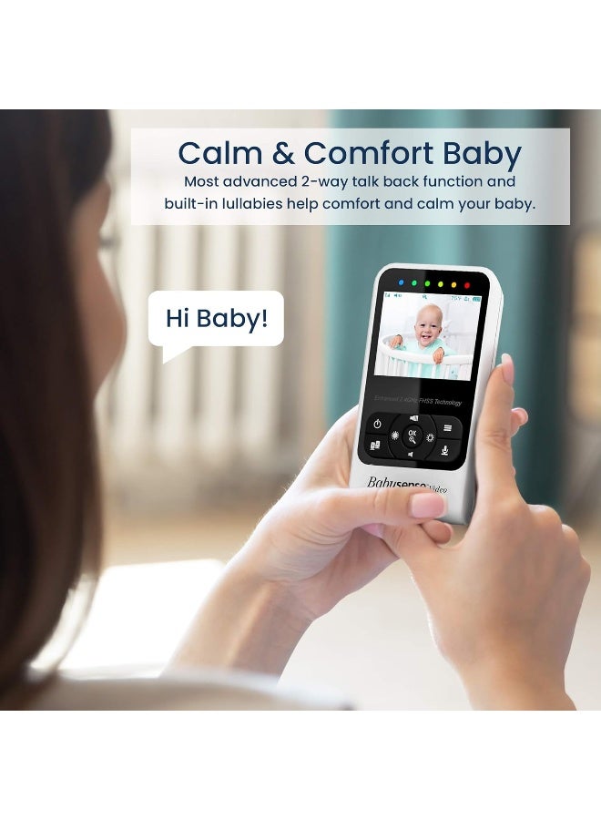 Babysense New Video Baby Monitor with Camera and Audio, Supplied with Two Cameras, Long Range, Room Temperature, Infrared Night Vision, Two Way Talk Back, Lullabies and White Noise, Model V24R_2 - Image 4