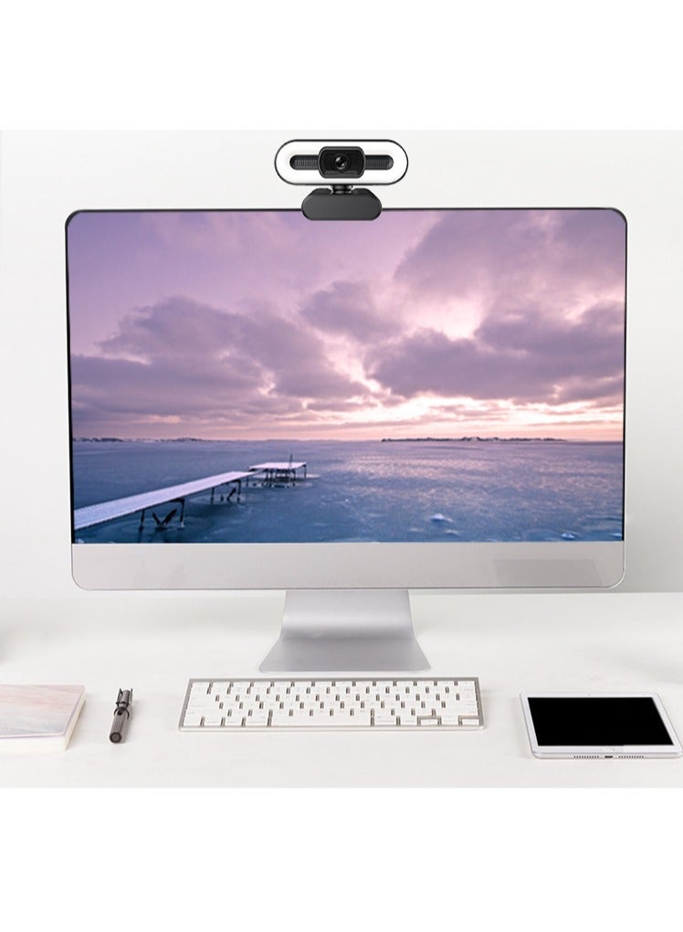 AROAQ 1080p Webcam with Light, HD Auto Light Correction Web Cam with Adjustable FOV, HDR-Enabled Gaming Webcam with Ring Light for Teams, Zoom, Pc/laptop/mac/desktop, (1080p) - Image 4