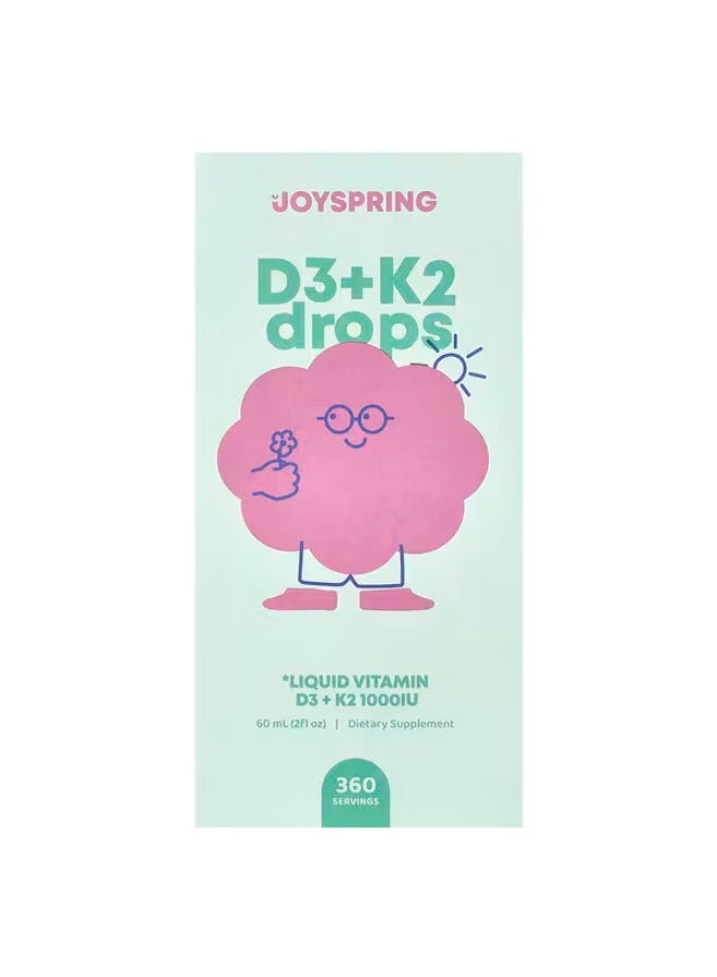 JoySpring, D3 + K2 Drops, 2 fl oz (60 ml) - Image 1