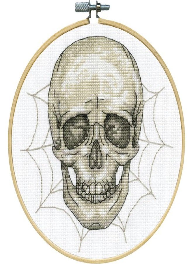 DesignWorks Ink Design Works Crafts Inc. Skull Counted Cross Stitch Kit with Hoop