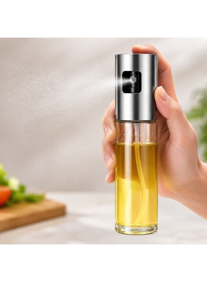 zoba Glass kitchen oil sprayer with a fine mist, stainless steel lid, refillable for oil, vinegar, and sauces; suitable for grilling, salads, and air fryers. - Image 3