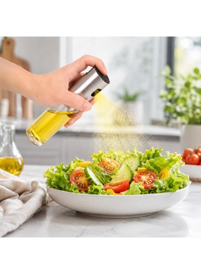 zoba Glass kitchen oil sprayer with a fine mist, stainless steel lid, refillable for oil, vinegar, and sauces; suitable for grilling, salads, and air fryers. - Image 2